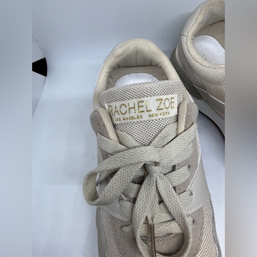 Rachel Zoe Sophie Tan Cream Lace Up Fashion Sneakers US Size 9 - Picture 9 of 13